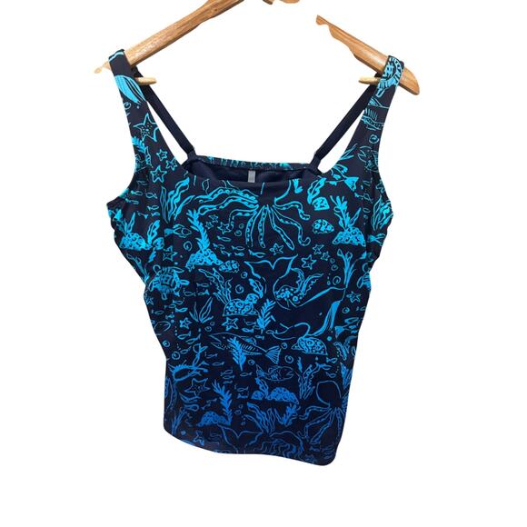 Lands' End Sea Creature Underwire Tankini Top Size 16 - Picture 1 of 4